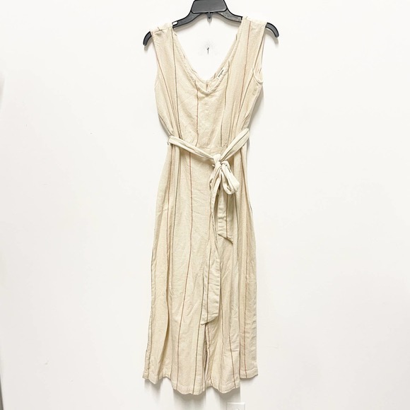 Cost Plus World Market Pants - World Market Women's S/M Stripe Pattern V Neck Wide Leg Boho Cotton Jumpsuit